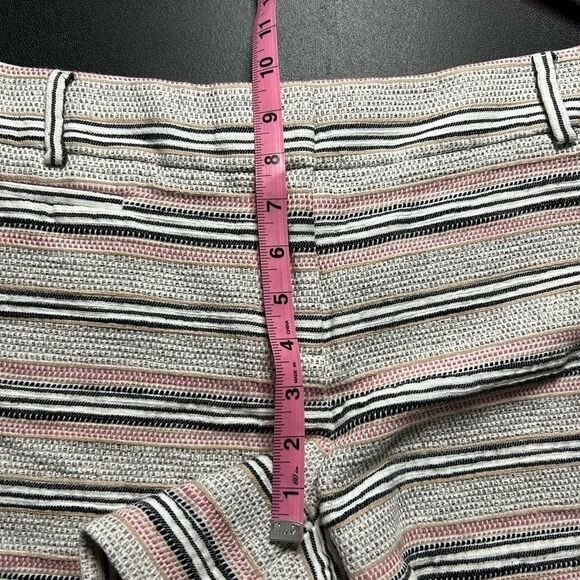 Loft Cotton Linen Blend Stripe Textured Shorts Size 10 - Picture 11 of 12